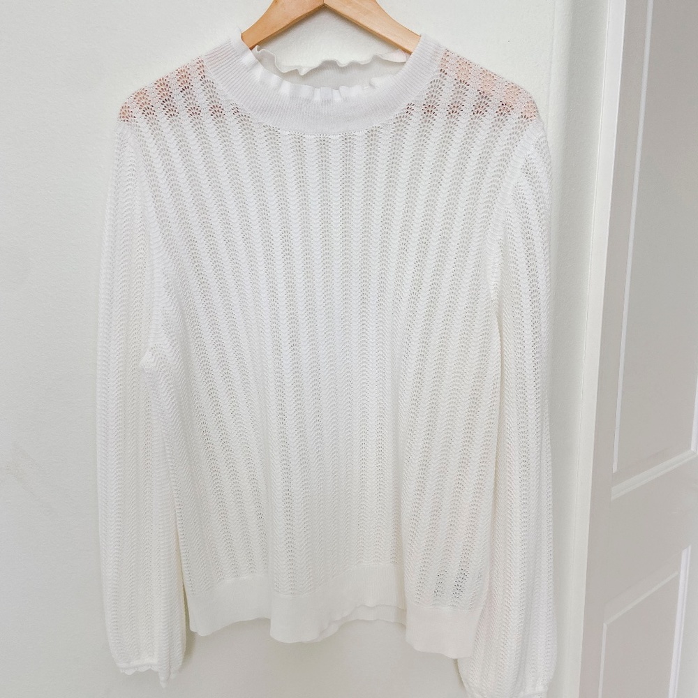 J Crew- White Chic Sweater